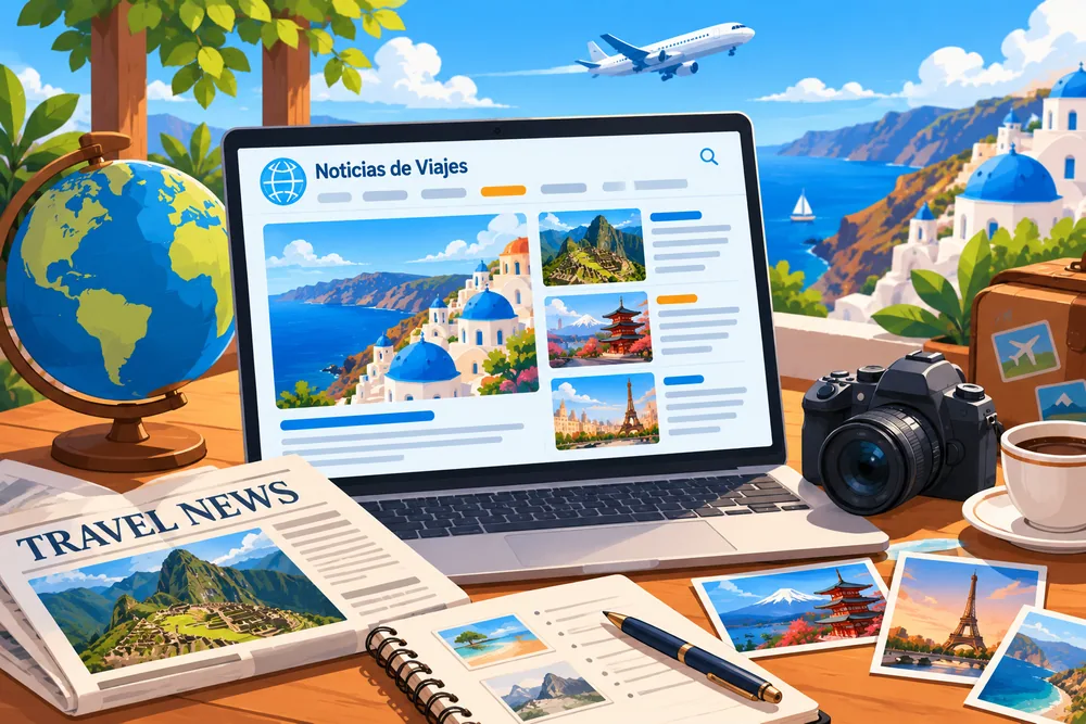 Ilustración de noticias de viajes