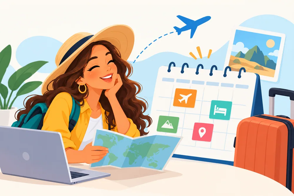 Ilustración para organizar viajes